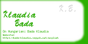 klaudia bada business card